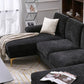 U-Shaped 4-Seat Indoor Modular Sofa in Blue-Green Chenille - Dubai's Perfect Lounge Addition
