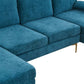 U-Shaped 4-Seat Indoor Modular Sofa in Blue-Green Chenille - Dubai's Perfect Lounge Addition