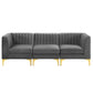 Luxurious Valencia Channel Tufted Velvet 8 Piece Sectional Sofa for Ultimate Comfort