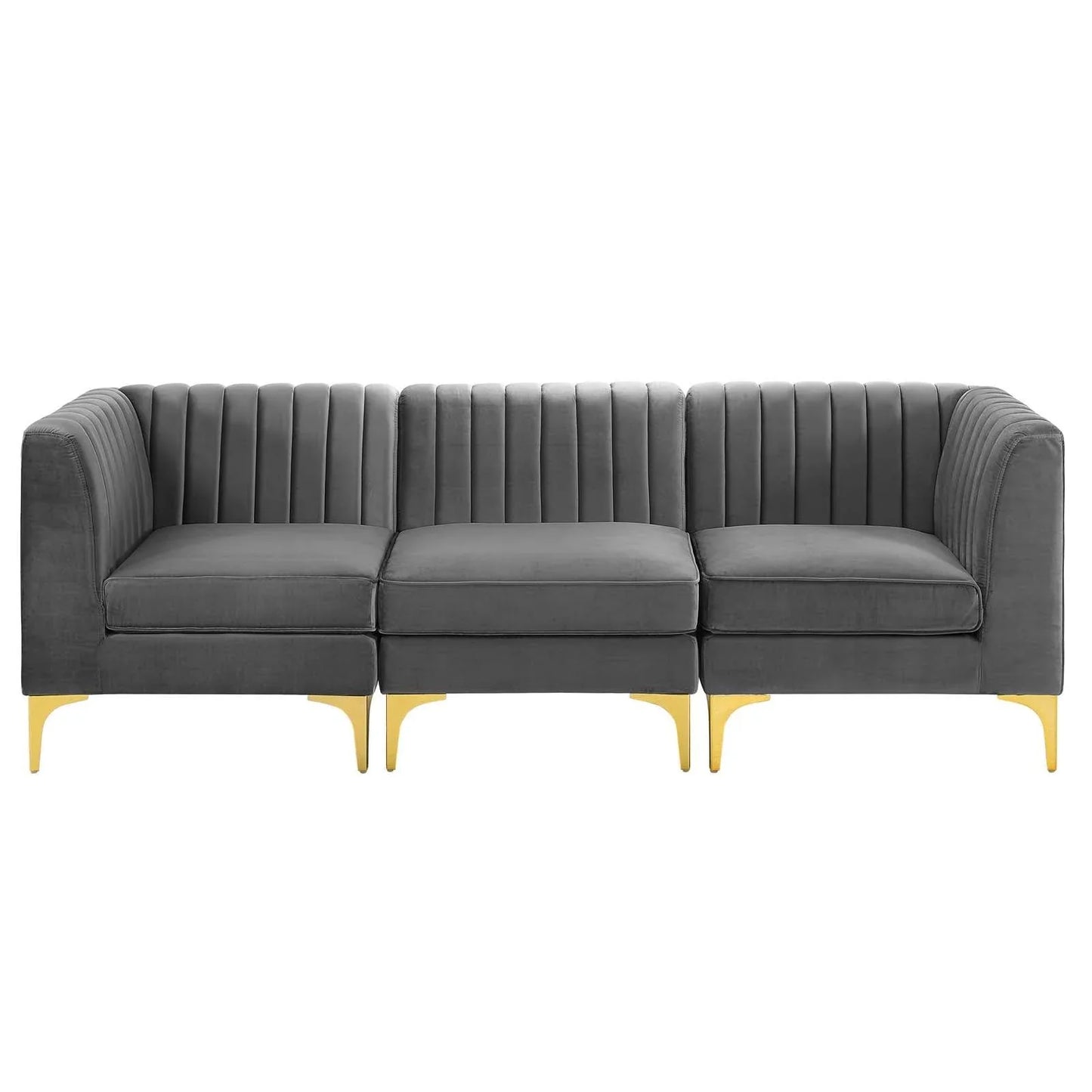 Luxurious Valencia Channel Tufted Velvet 8 Piece Sectional Sofa for Ultimate Comfort