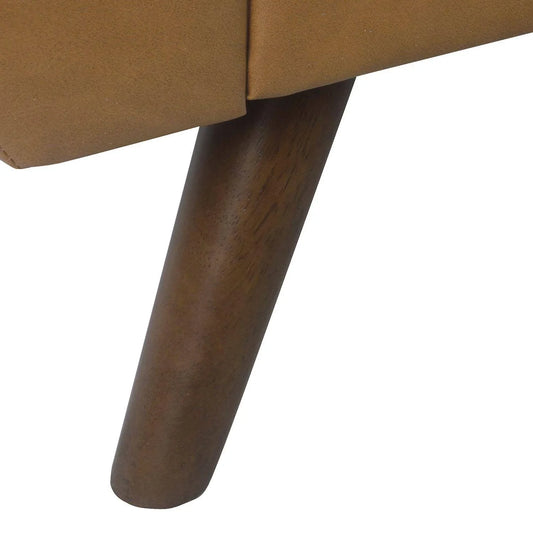 HomePop Modern Sherpa Storage Bench with Wood Legs - Cream