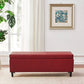 HUIMO 50.3" x 17.50" x 18" Upholstered Rectangular Storage Ottoman-Faux Leather