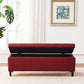HUIMO 50.3" x 17.50" x 18" Upholstered Rectangular Storage Ottoman-Faux Leather