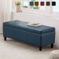 HUIMO 50.3" x 17.50" x 18" Upholstered Rectangular Storage Ottoman-Faux Leather