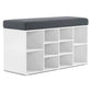 Luxurious Shoe Storage Bench with Cushion and 10 Cubbies – Perfect for Dubai Homes