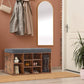 Luxurious Shoe Storage Bench with Cushion and 10 Cubbies – Perfect for Dubai Homes