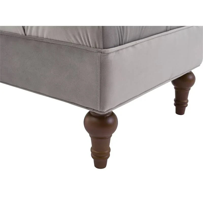 Lewis Bolster Arm Entryway Bench - Sky Neutral Beige Polyester