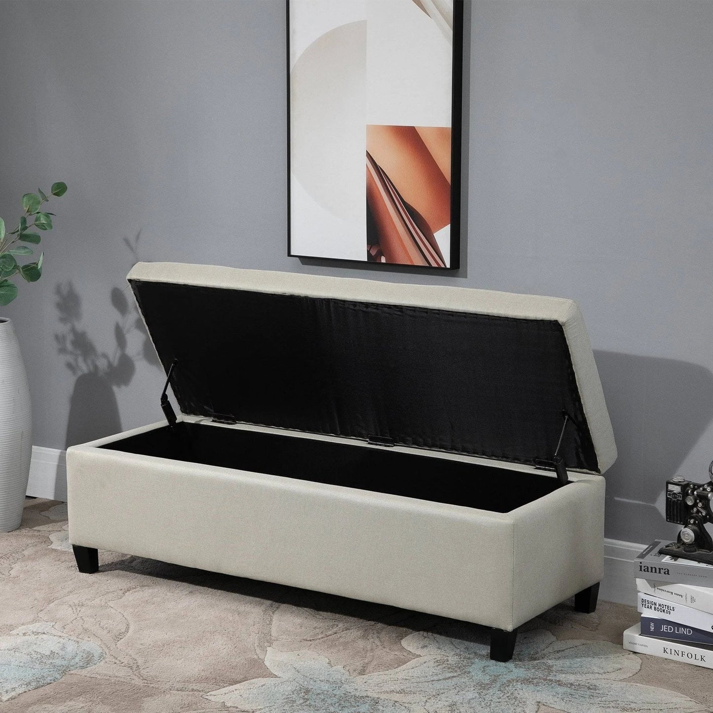 Mission Tufted Fabric Storage Ottoman Bench by Christopher Knight Home
