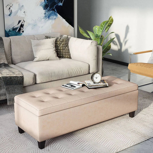 Mission Tufted Fabric Storage Ottoman Bench by Christopher Knight Home