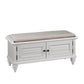 The Gray Barn Old Stone Upholstered Storage Bench - White