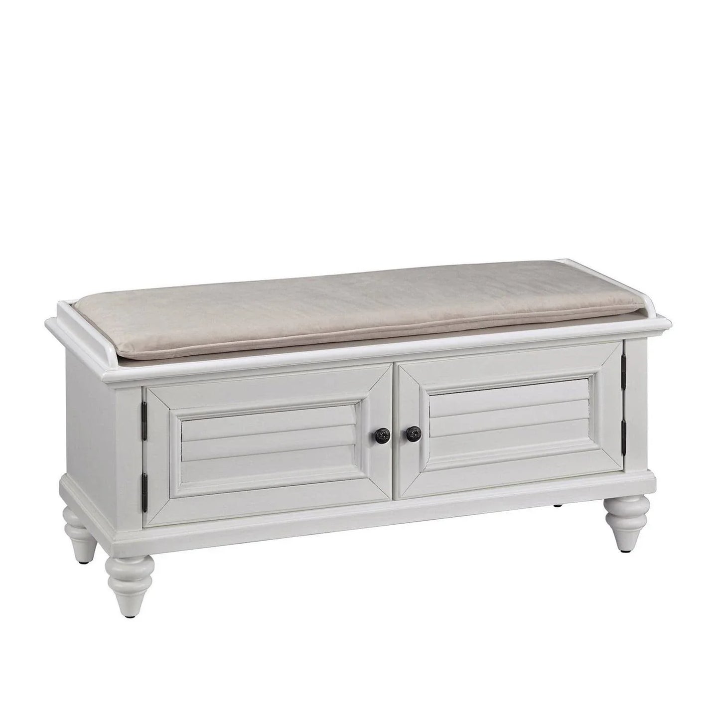 The Gray Barn Old Stone Upholstered Storage Bench - White