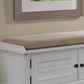 The Gray Barn Old Stone Upholstered Storage Bench - White