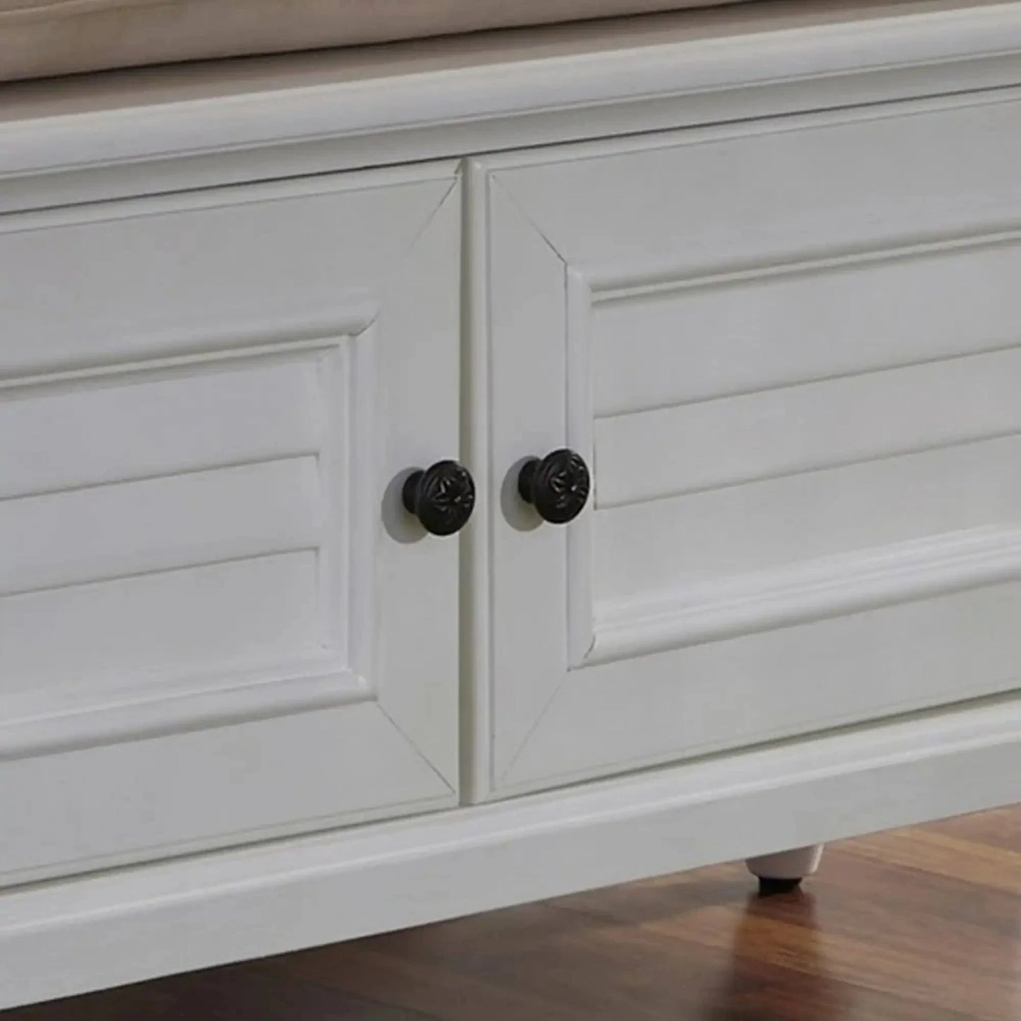 The Gray Barn Old Stone Upholstered Storage Bench - White