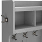 Woodland Hall Tree and Small Shoe Bench with Shelves by Bush Furniture - Cape Cod Gray