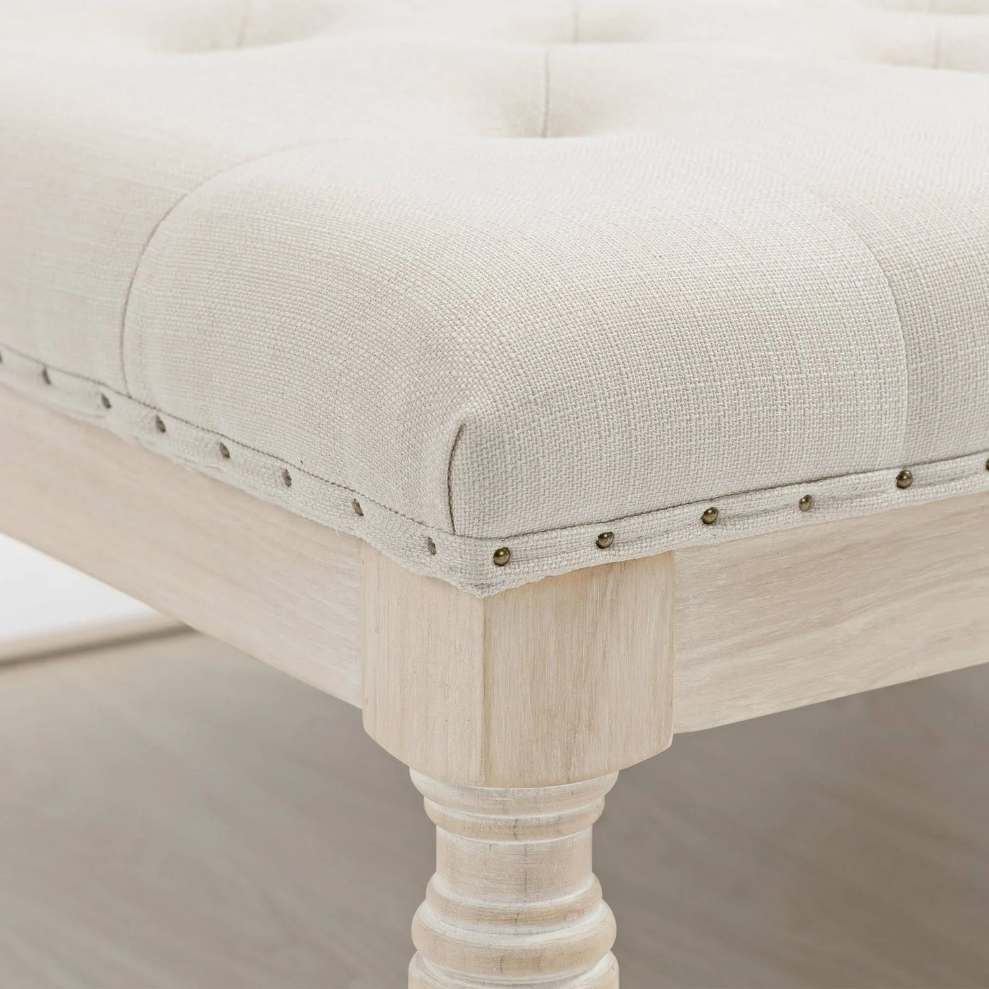 Cairona Tufted Textile 34-inch Shelved Ottoman Table