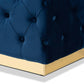 Corrine Luxe Navy Blue Velvet Ottoman