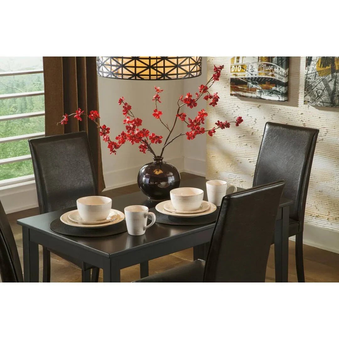 Faux Leather 5-Piece Dining Set