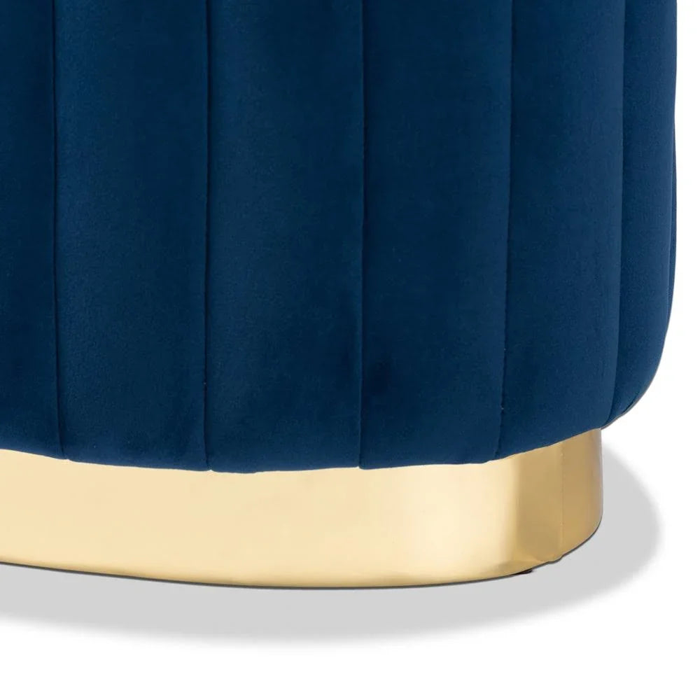 LUXE Velvet Oval Ottoman