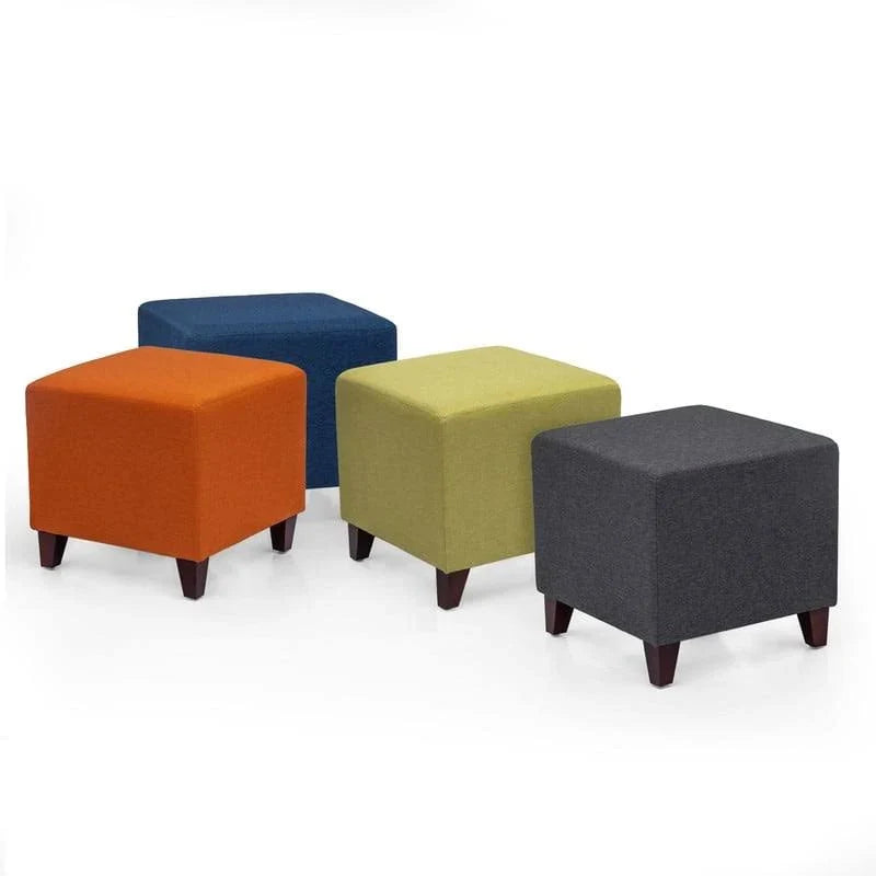 Simple British Style Cube Ottoman Footstool,