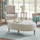 Wide Tufted Oval Standard Ottoman