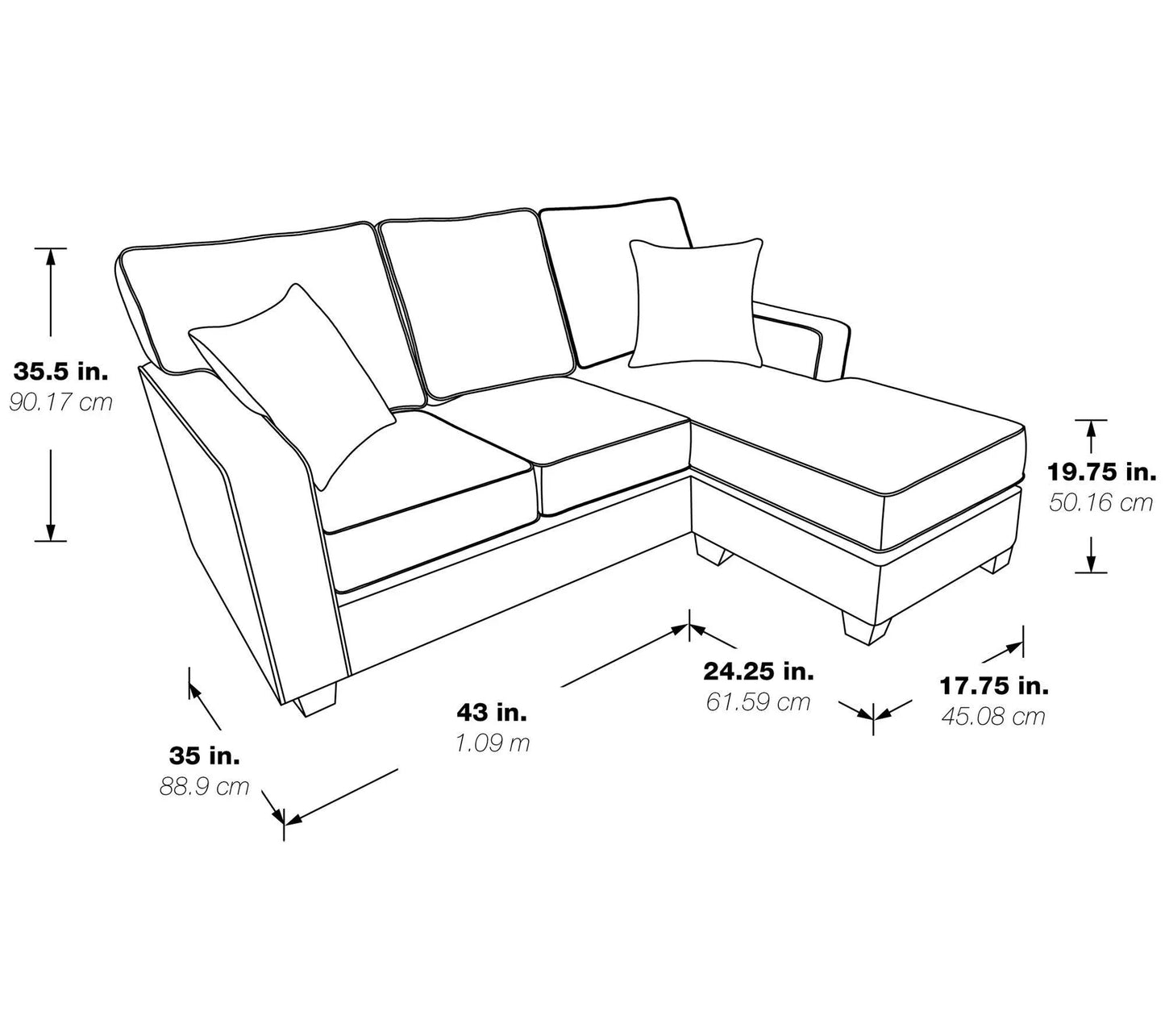 Copper Grove Cleome Reversible Chaise Sectional Sofa Dubai – Stylish and Comfortable