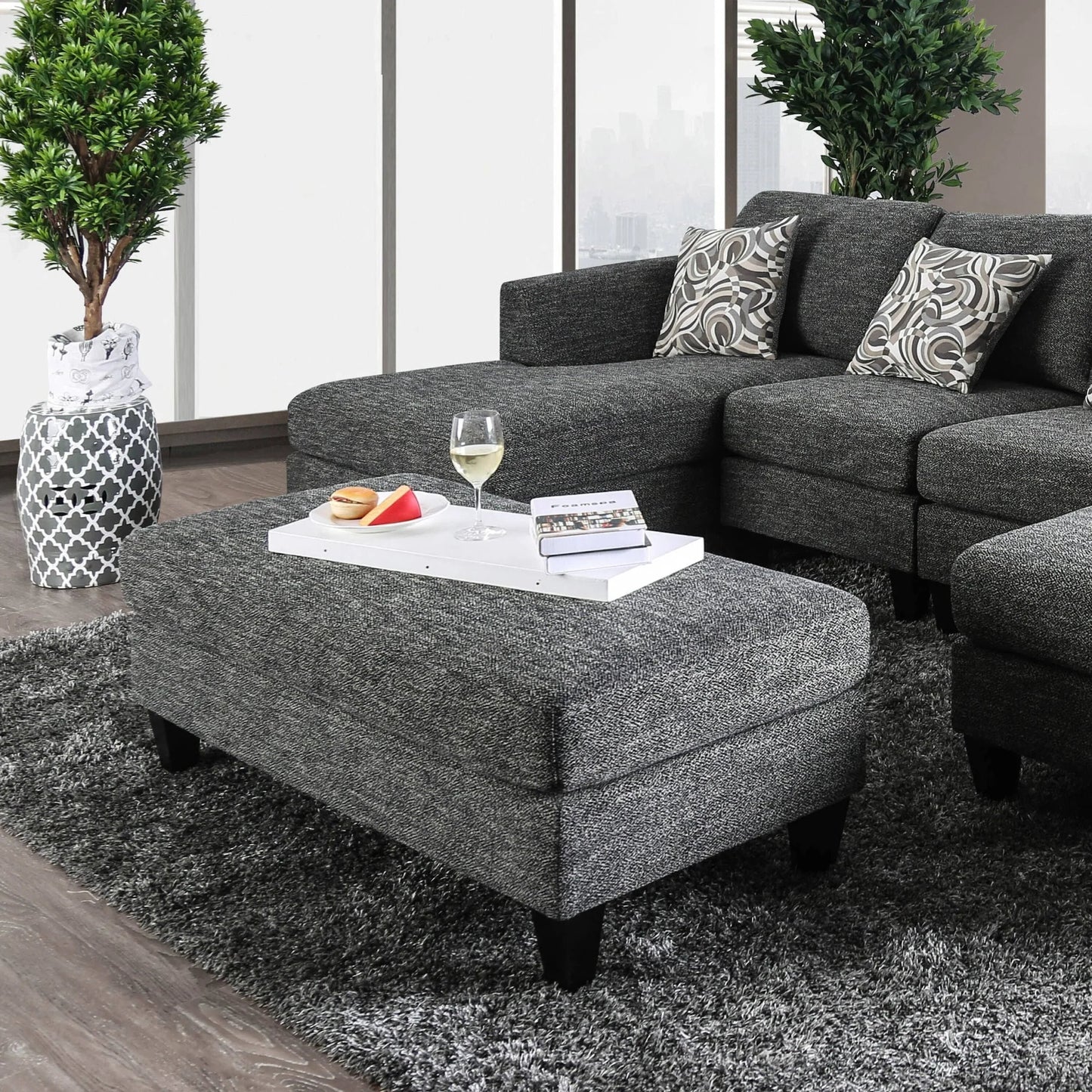 Luxurious Fabric Modular 5pcs Sectional Sofa Bed – Customizable Comfort for Your Living Room