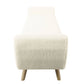 HomePop Modern Sherpa Storage Bench with Wood Legs - Cream