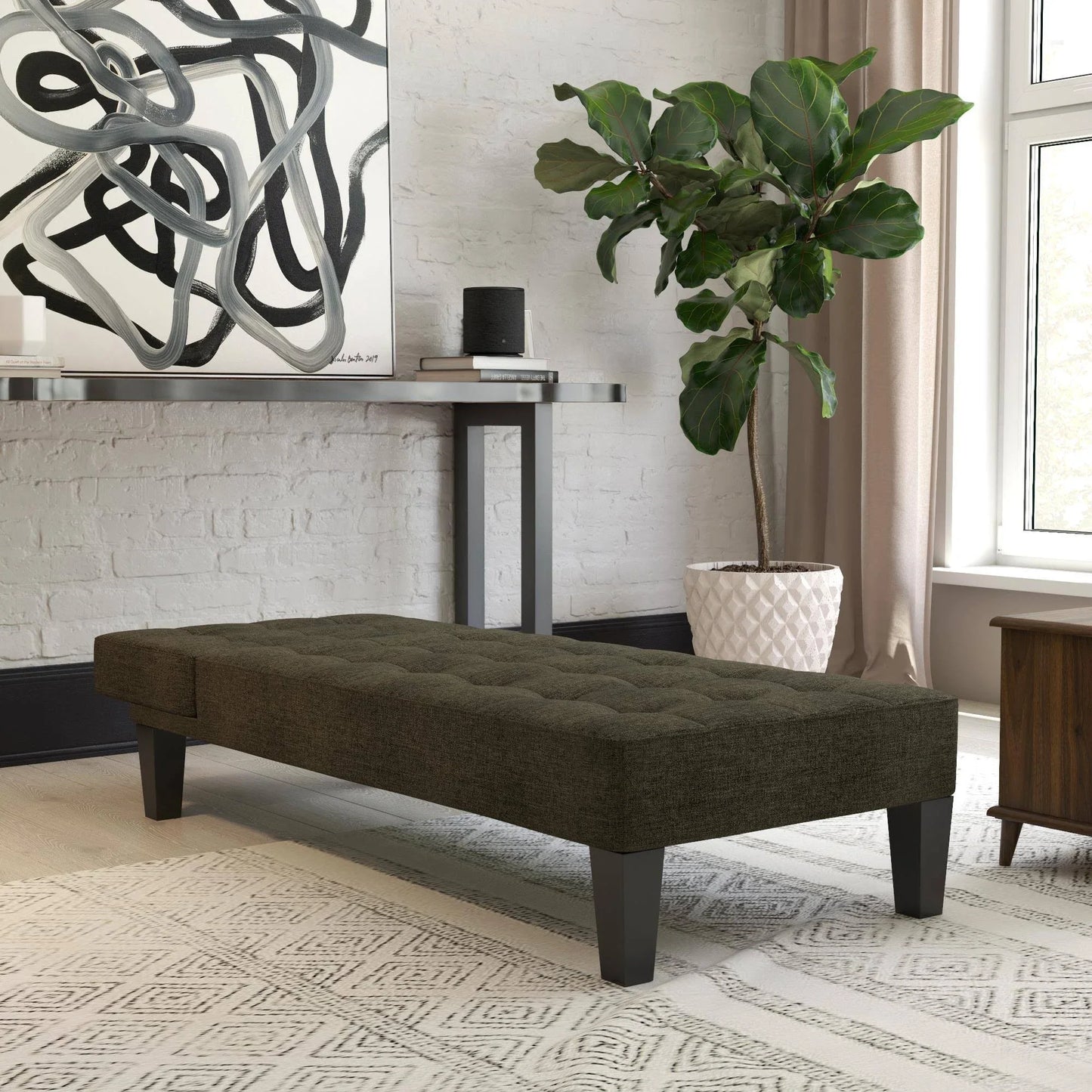Zaviour Furniture Linen Chaise Lounge