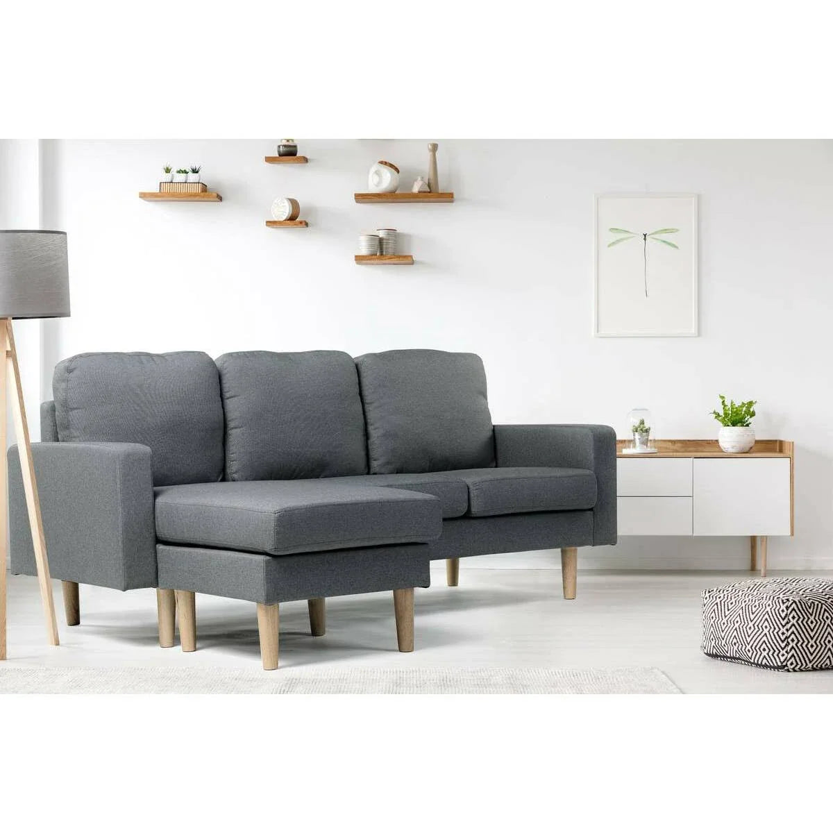 Jasper Grey Sectional Sofa – 3-Piece Elegant & Comfortable Seating for Your Living Room