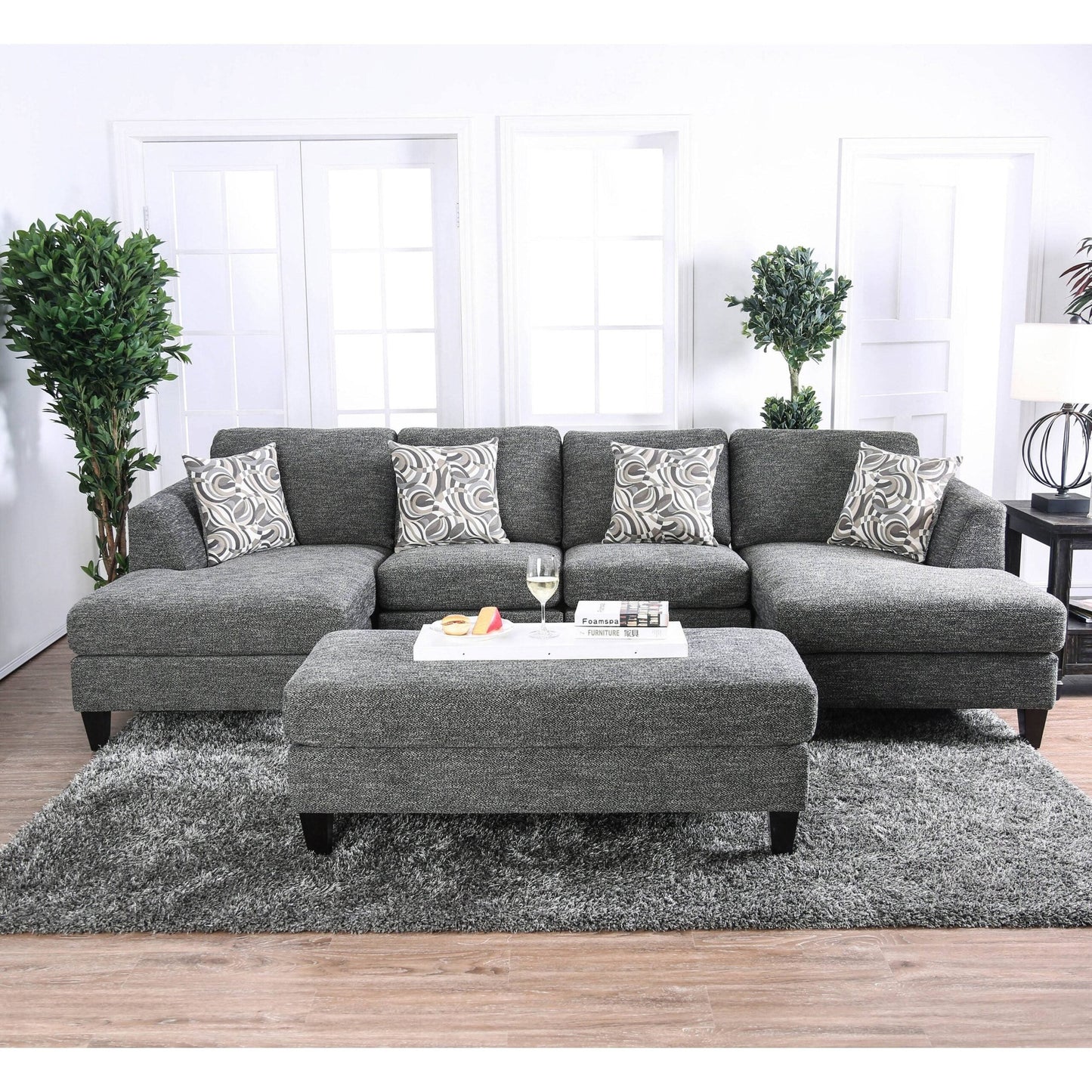 Luxurious Fabric Modular 5pcs Sectional Sofa Bed – Customizable Comfort for Your Living Room