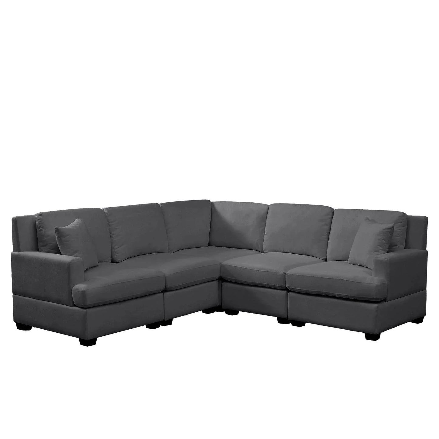 L-Shaped Sectional Sofa - Comfortable & Stylish 4-5 Seat Sofa with Tossing Cushions