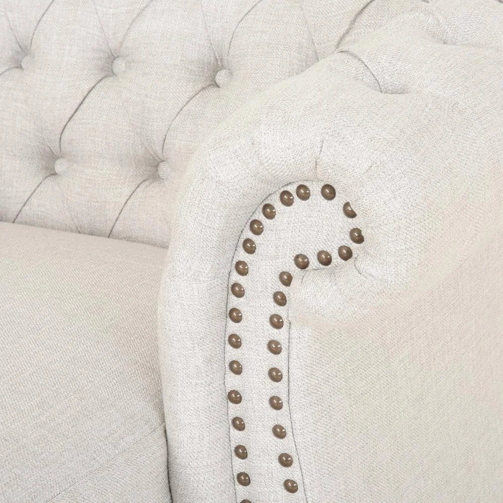 Zviour Tufted Rolled Arms Chaise Lounge