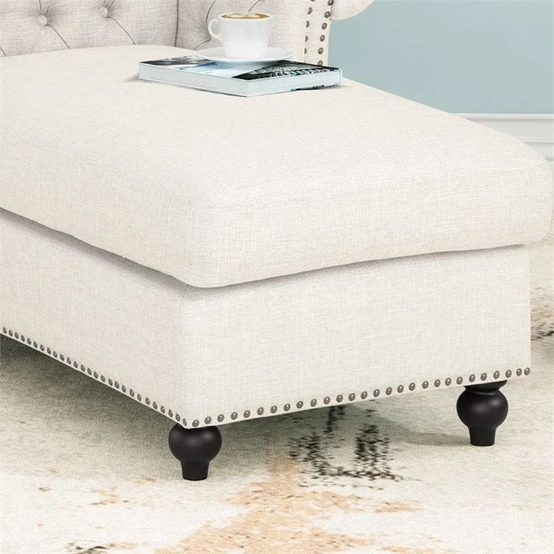 Zviour Tufted Rolled Arms Chaise Lounge
