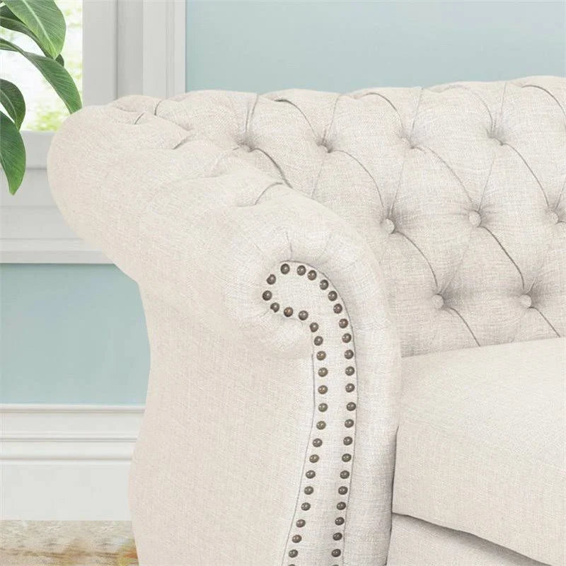 Zviour Tufted Rolled Arms Chaise Lounge