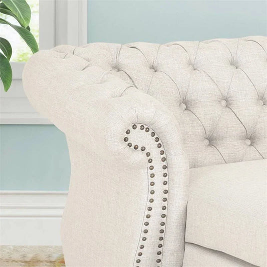 Zviour Tufted Rolled Arms Chaise Lounge