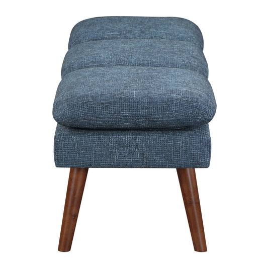 Amanda 54" Mid-Century Bench: Stylish Upholstered Bench for Modern Interiors