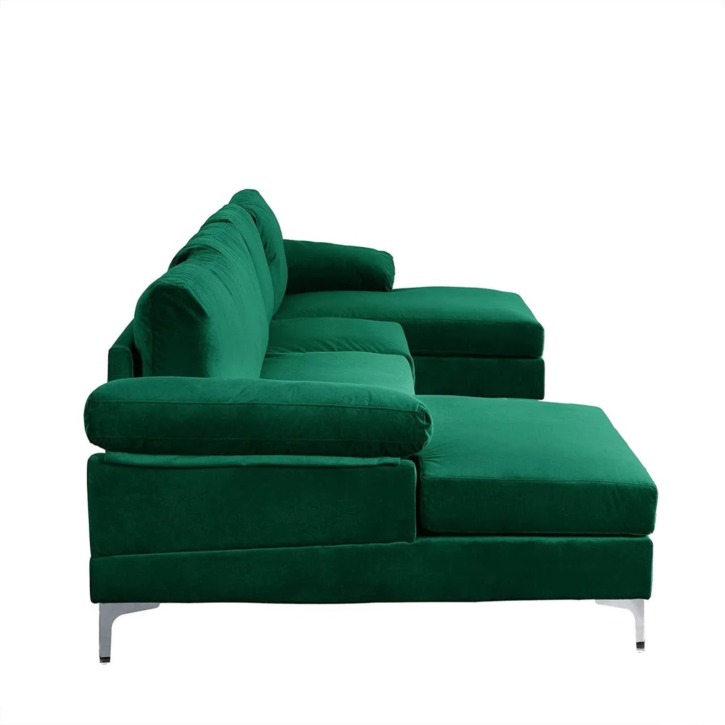 Luxurious Modern XL Velvet U-Shaped Sectional Sofa for 6-Person Comfort