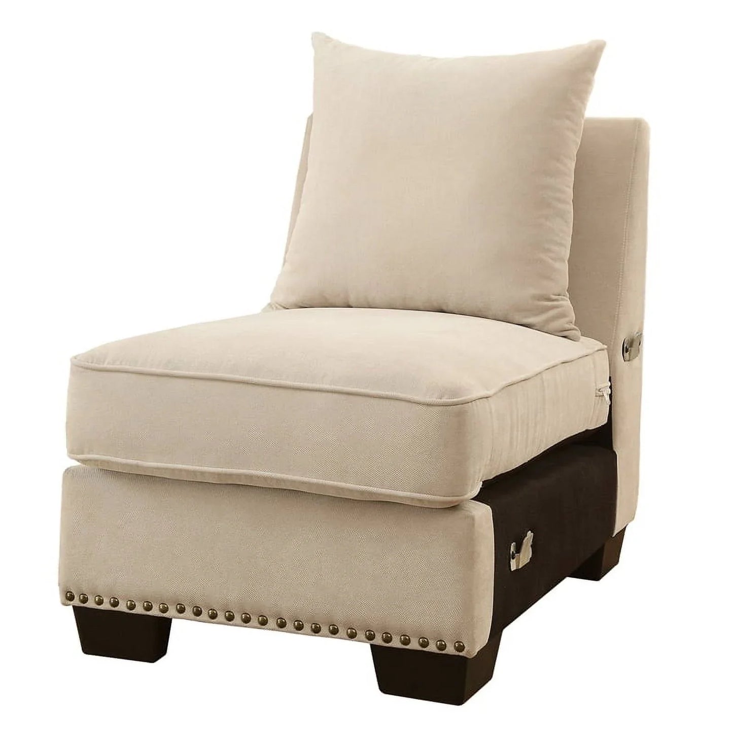 Riti Contemporary Ivory Fabric 4-piece Sectional