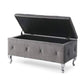 Elegant Upholstered Tufted Storage Bench - Grey | Timeless Design for Dubai Homes