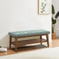 Entryway Shoe Bench Fabric Solid Wood, 43-inch Upholstered Bench for Living Room, Bedrooms, Kitchen - Brown