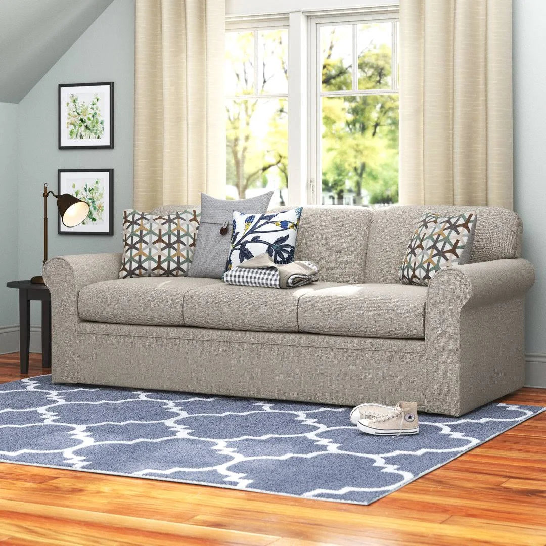 Aadhya Rolled Arm Mid-Century Loveseat Sofa