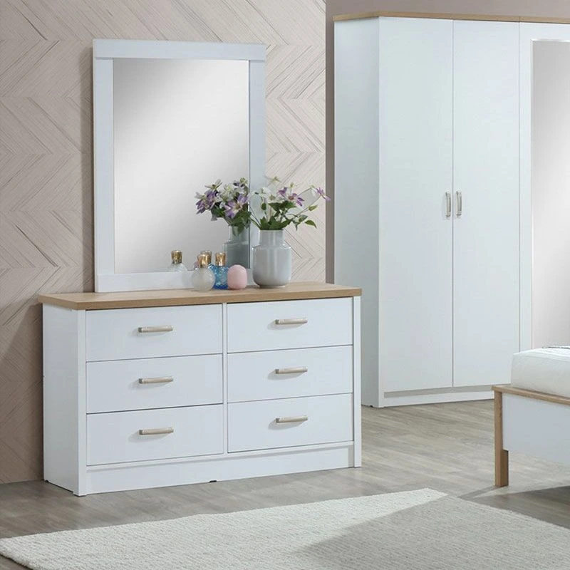 Zavior Wood Bedroom Set with Six Door Wardrobe in Multiple Sizes