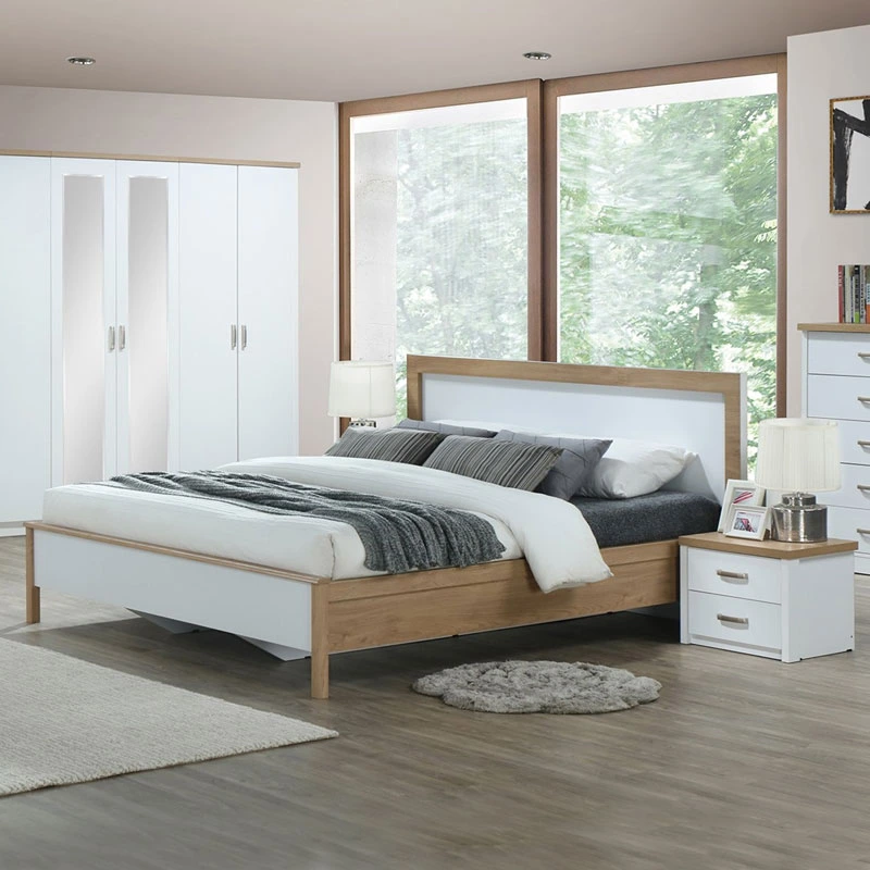 Zavior Wood Bedroom Set with Six Door Wardrobe in Multiple Sizes