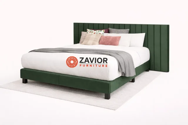 Zavior Wall Upholstered Bed with Vertical Channel Design