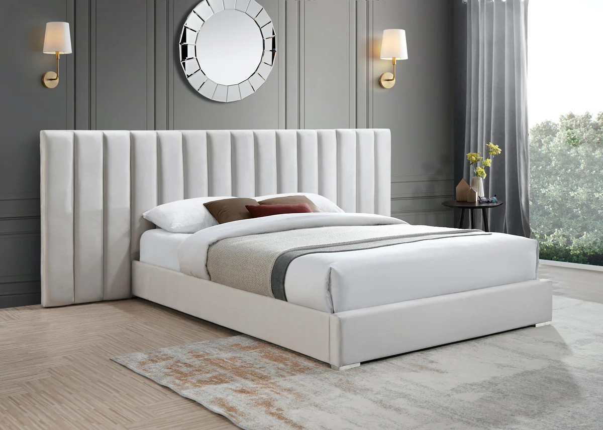 Zavior Wall Upholstered Bed with Vertical Channel Design