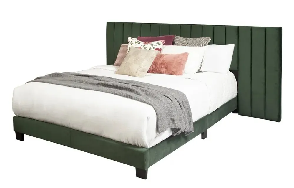 Zavior Wall Upholstered Bed with Vertical Channel Design