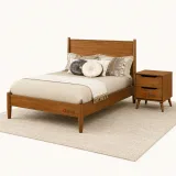 Zavior Fopp Mid-Century Modern Oak Bedroom Set thumbnail 1