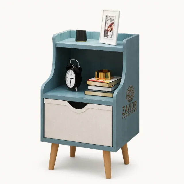 Zavior Mini Wooden Open Shelve Night Stand