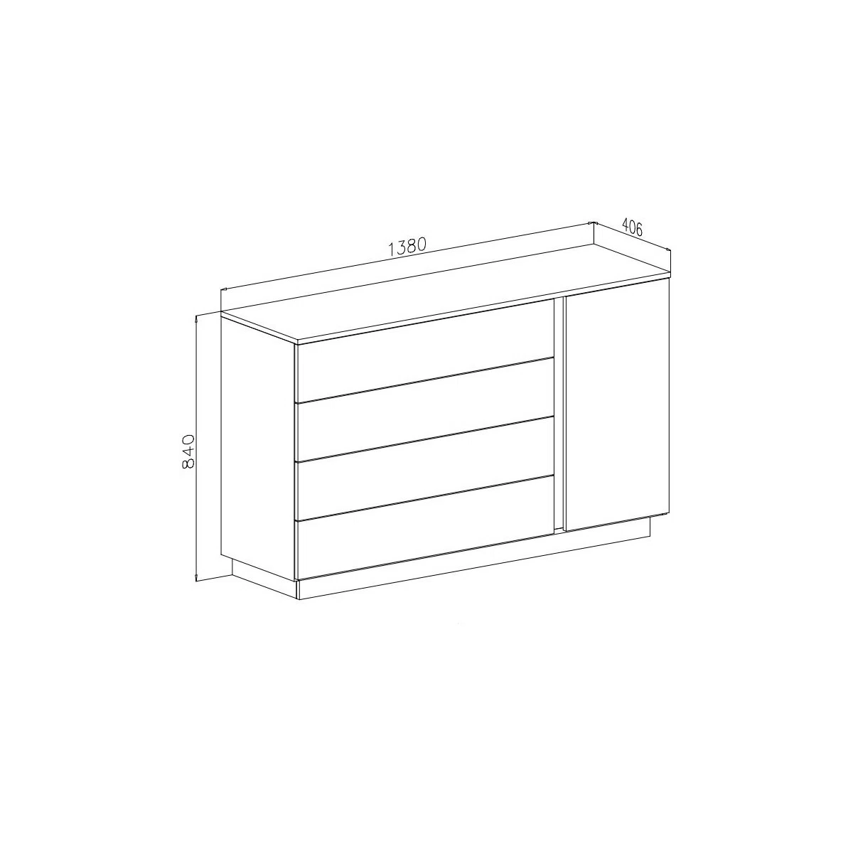 Zavior Modern Organizer Chest of Drawers Cabinet