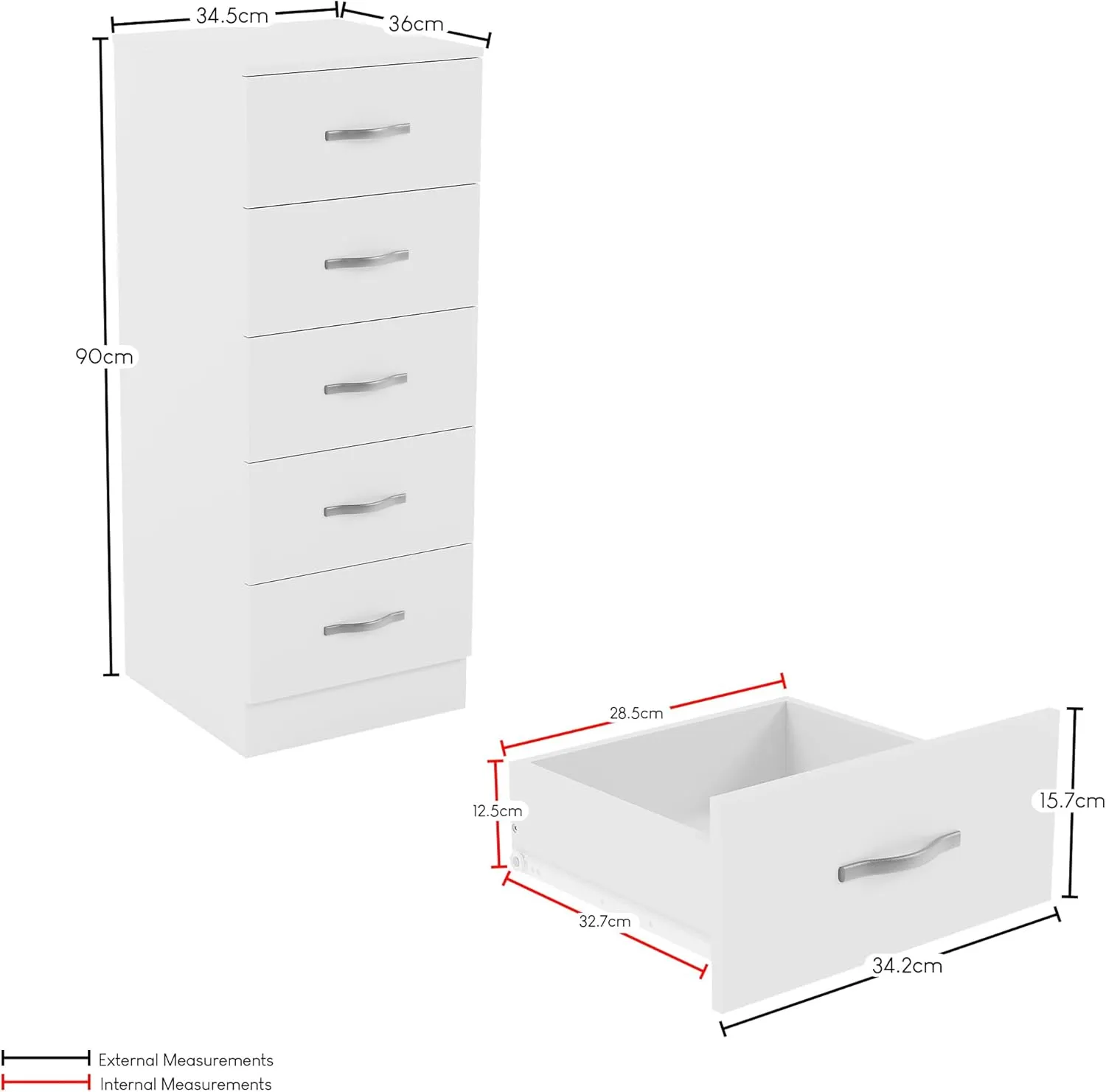 Zavior Modern 5 Drawer Chest